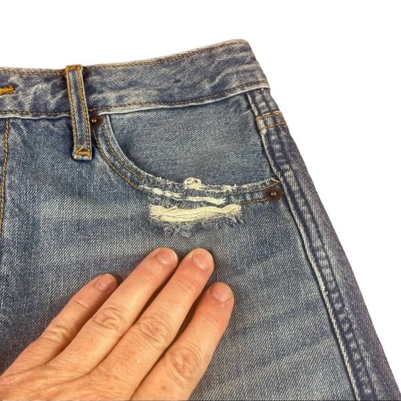 Abercrombie & Fitch Factory Distressed Denim Skirt - Picture 4 of 7